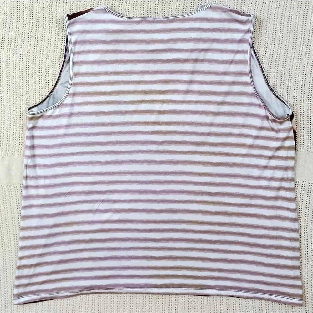 CJ BANKS Sleeveless Tunic Drape Neckline Metal Stud Floral Tie Dye Plus Size 2X